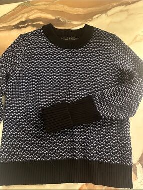 rag & bone Navy and light blue Knit Crewneck Sweater